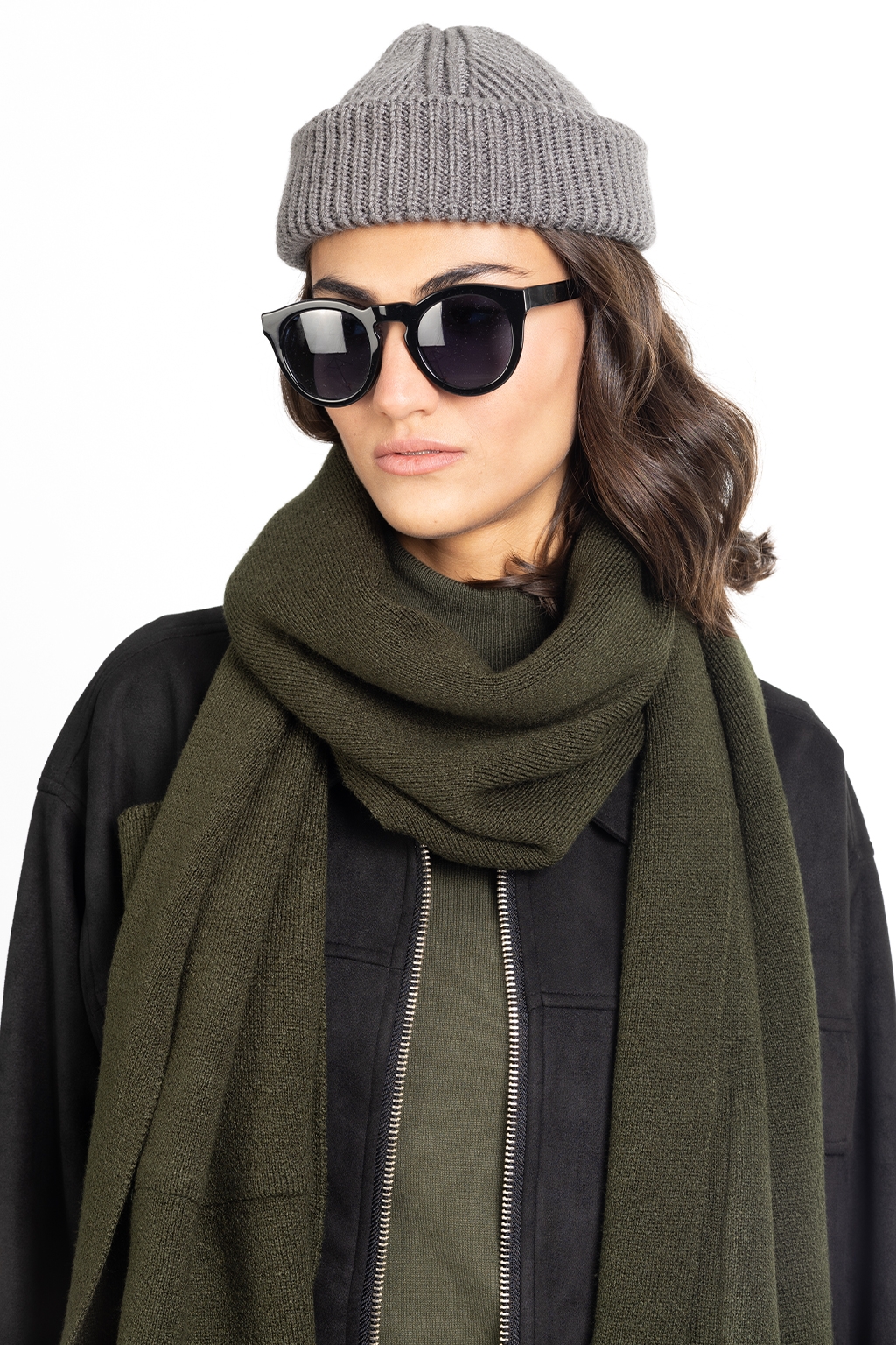 scarf knit green 1
