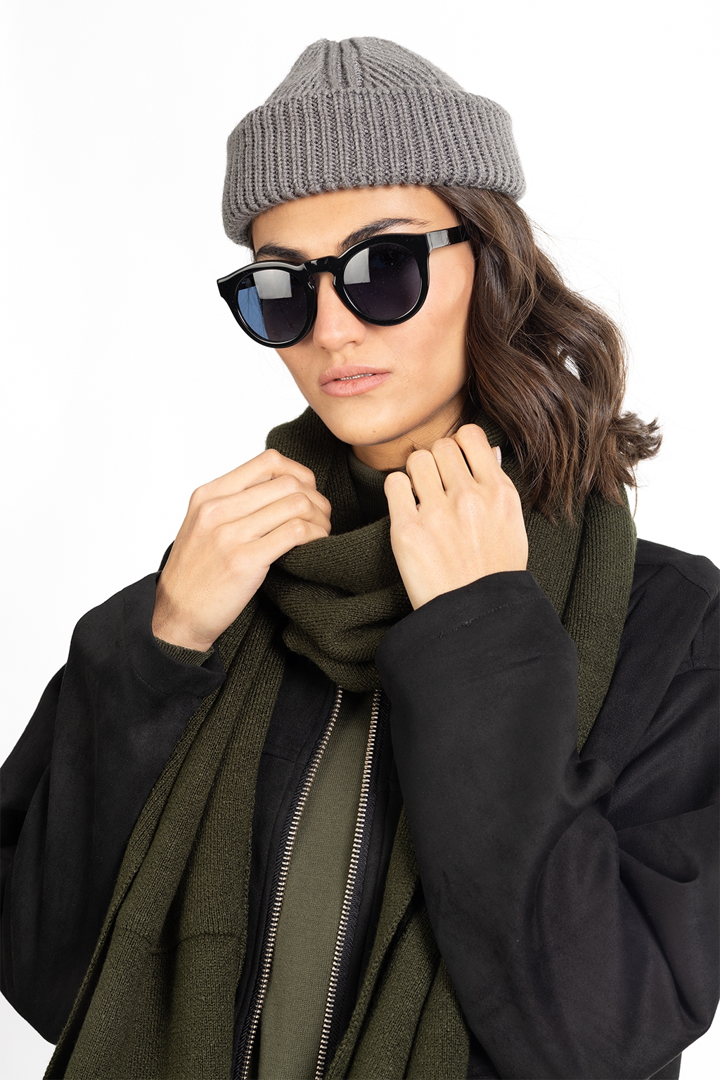 scarf knit green 2