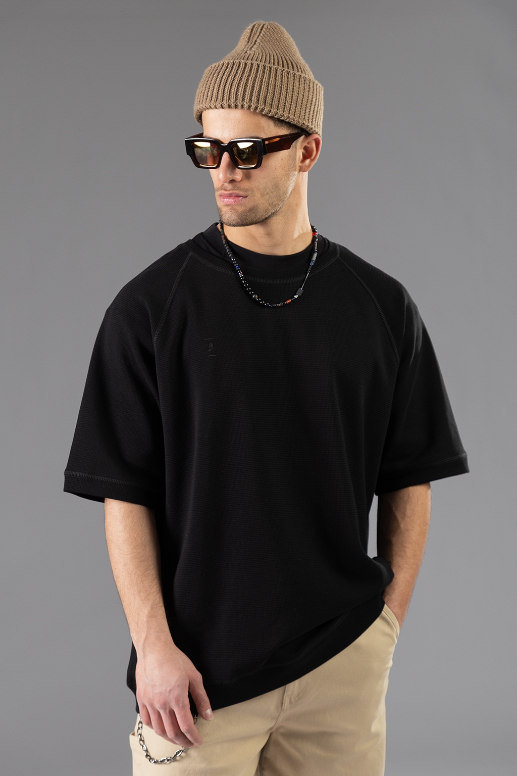 t-shirt raglan black 1